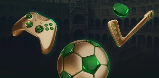 Controle de jogo verde com bola de futebol temática no casino online Herospin